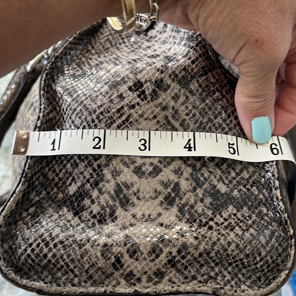 Michael Kors Shiny Embossed Reptile Print Satchel - Picture 7 of 16